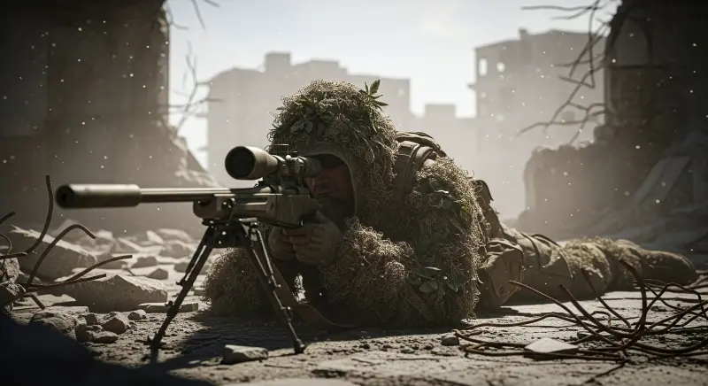 Prone Sniper Camouflage 4K