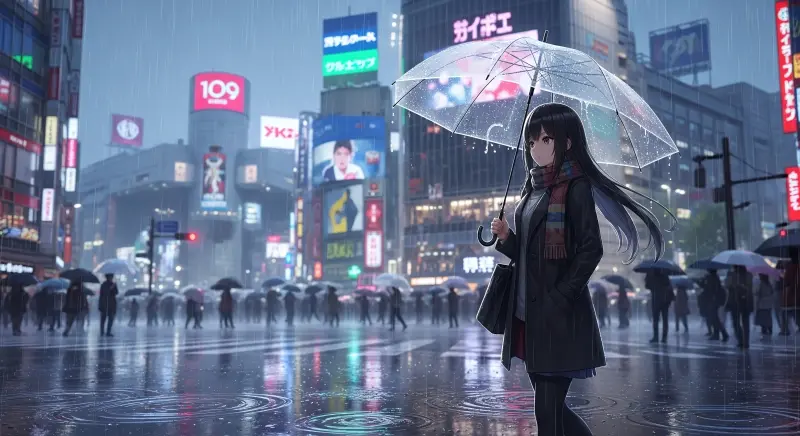 Neon Rain Cyberpunk Street 4K