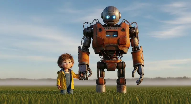 Iron Giant and Child 4K