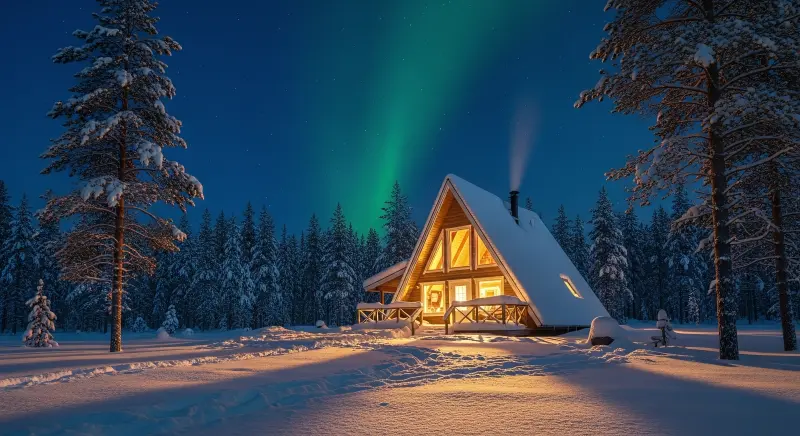 Snowy Mountain Cabin 4K
