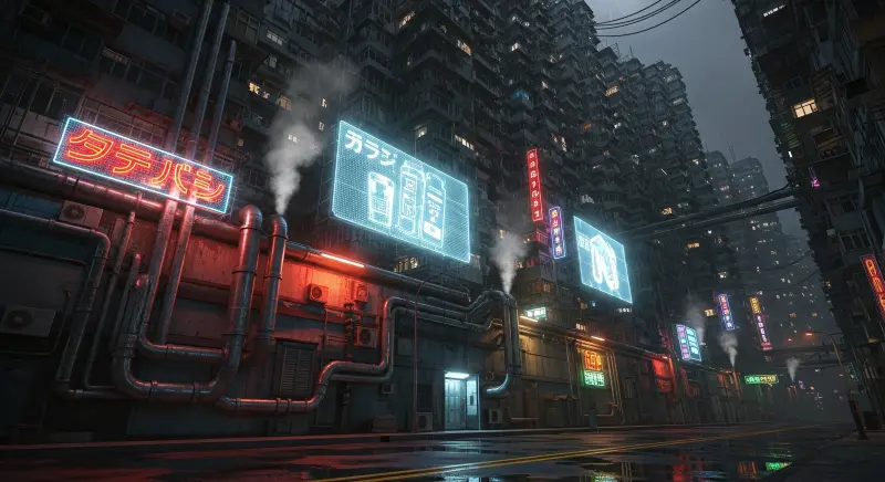 Cyberpunk City Street 4K