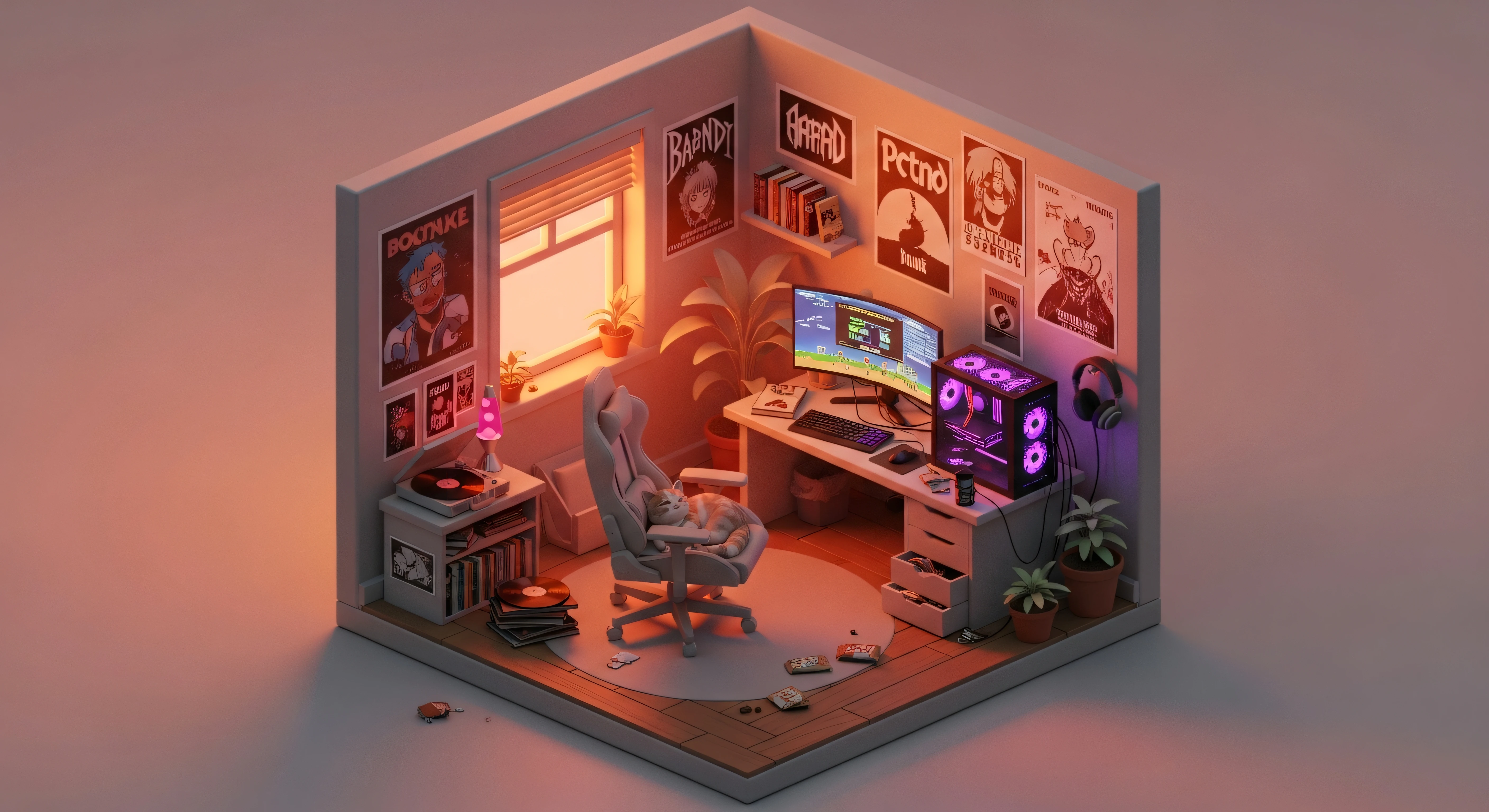 Red Themed Mini Room 4K