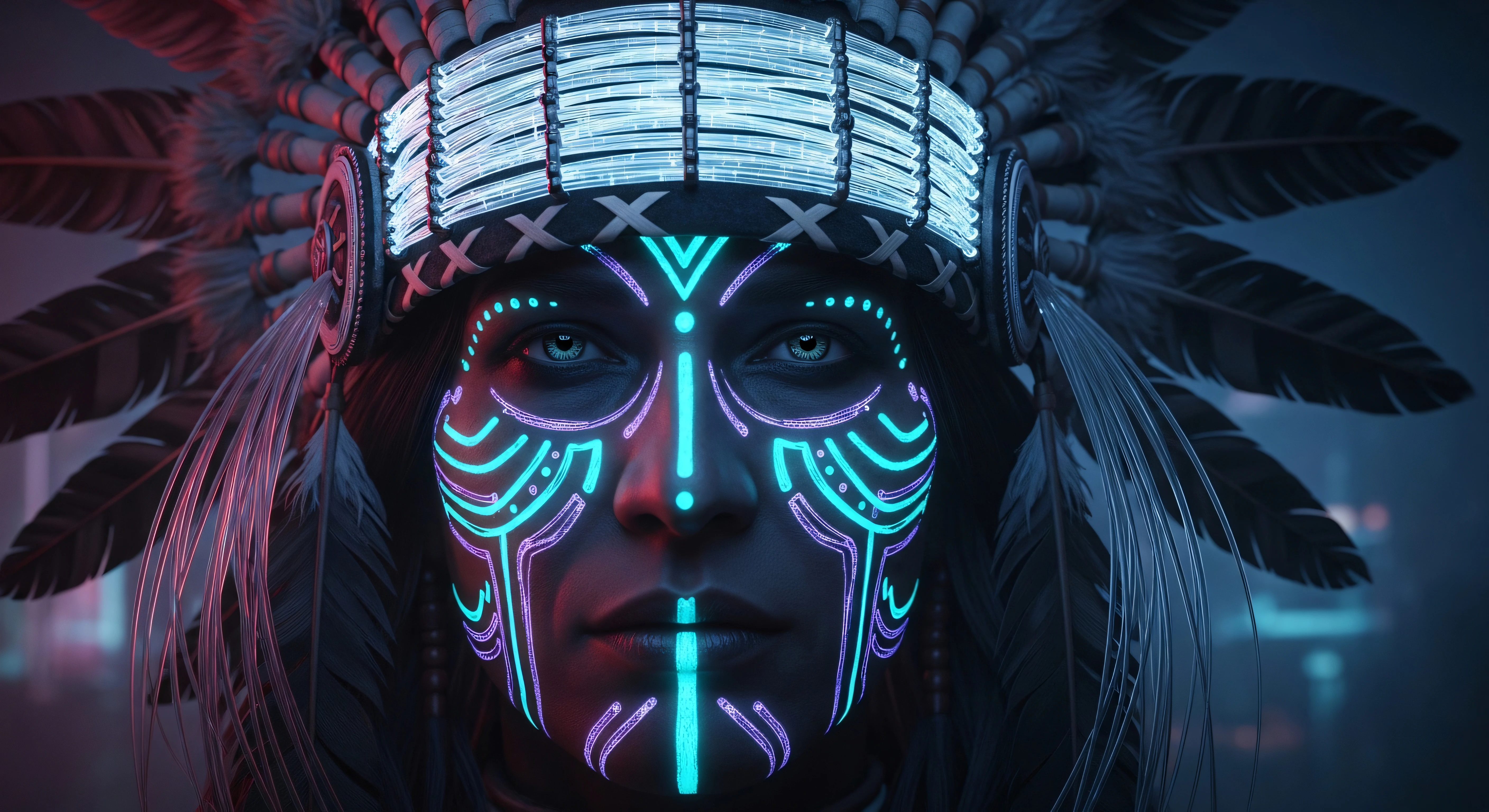 Native Warrior Portrait 4K