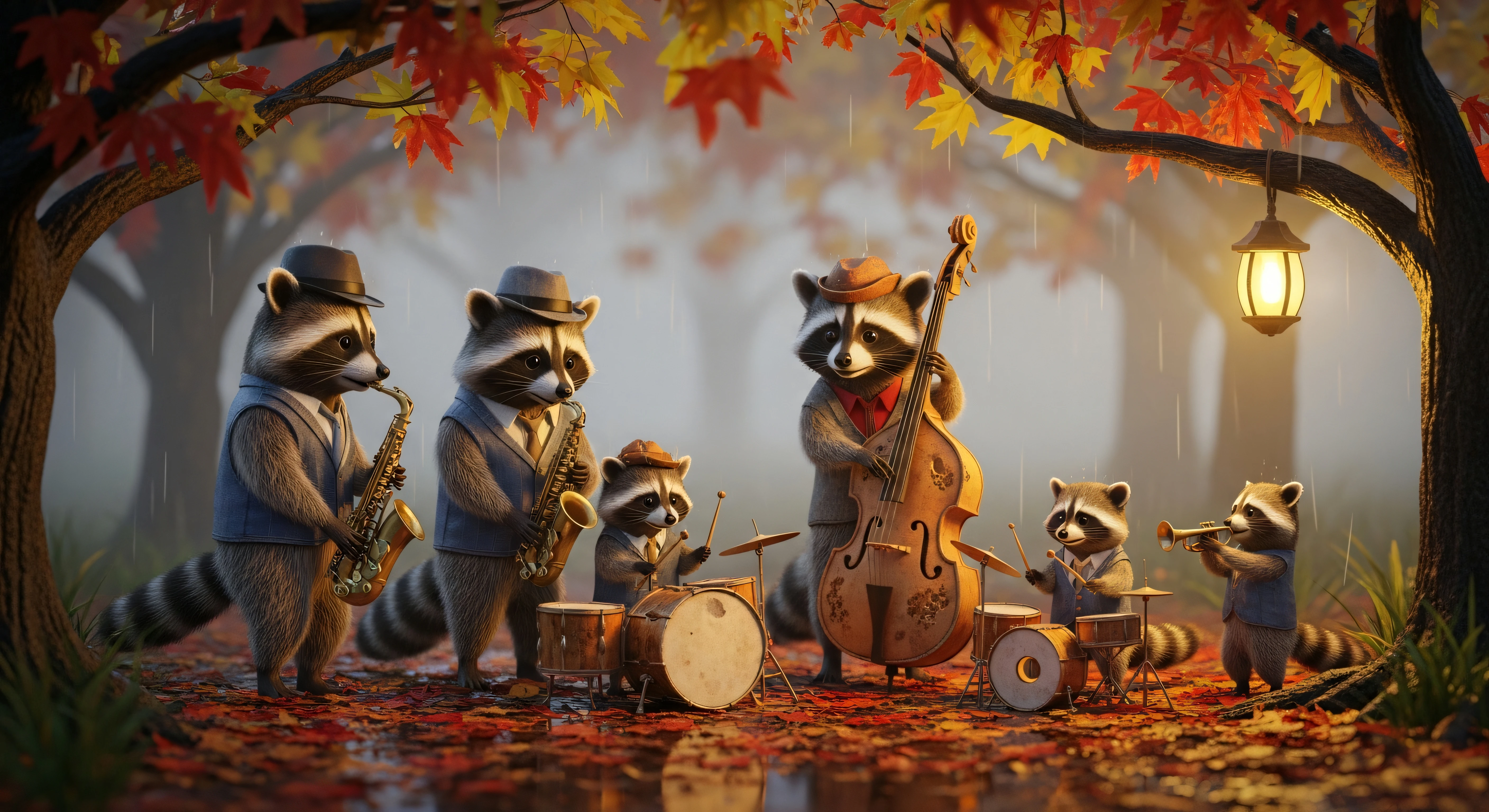 Autumn Forest Landscape 4K