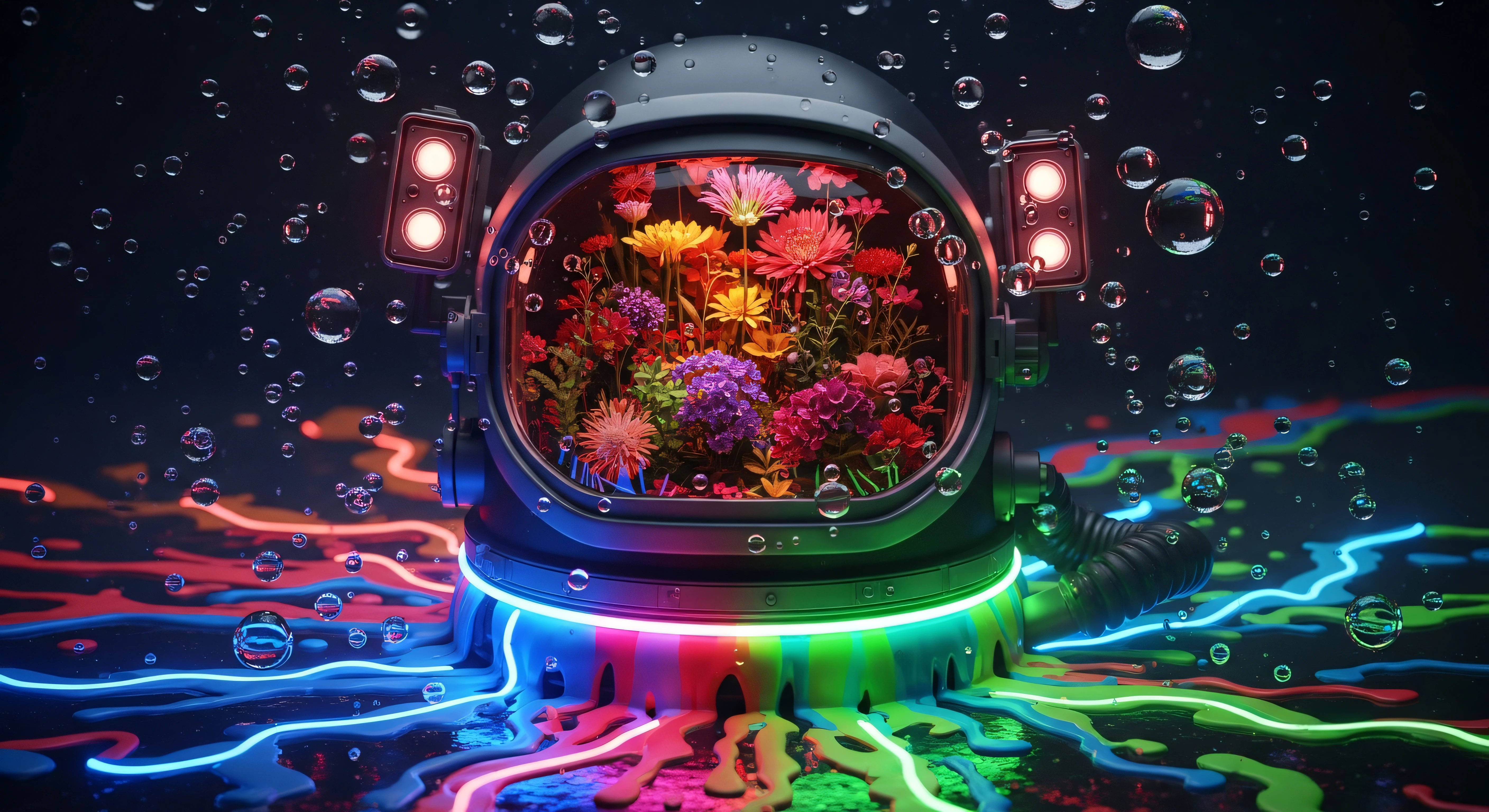 Cosmic Helmet Portrait 4K