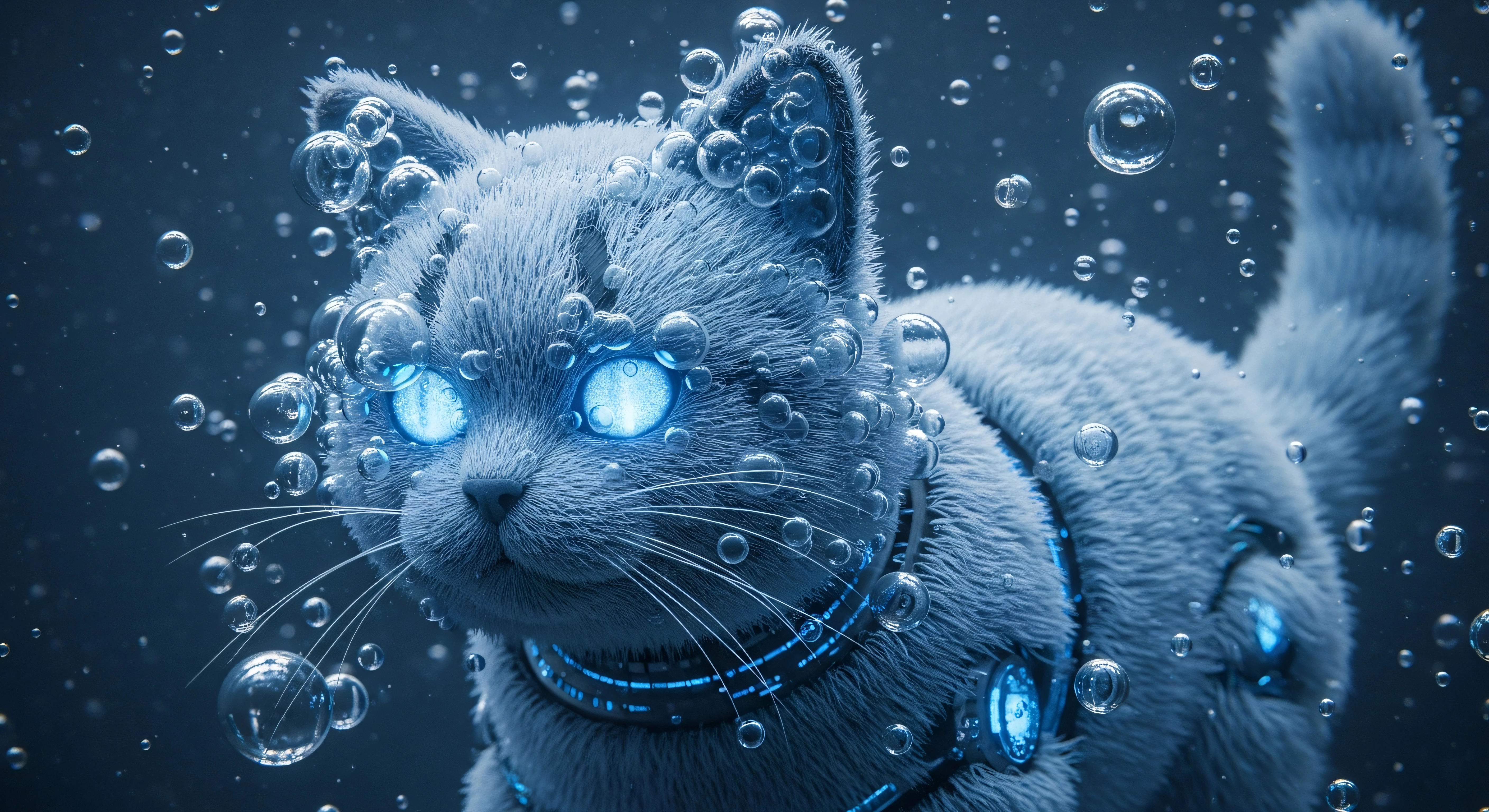Ice Cat Sculpture 4K