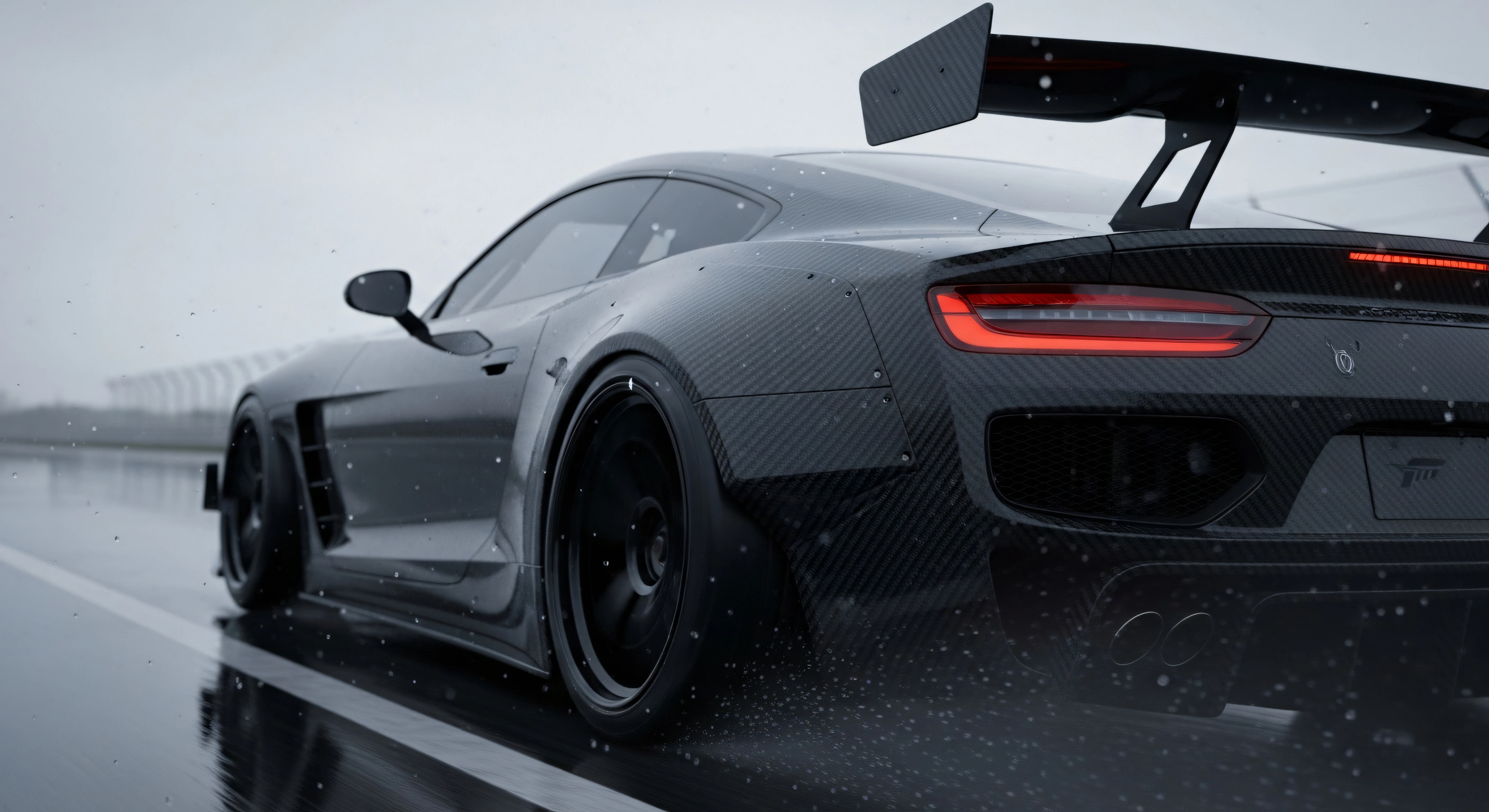 Sports Car Rear View 4K