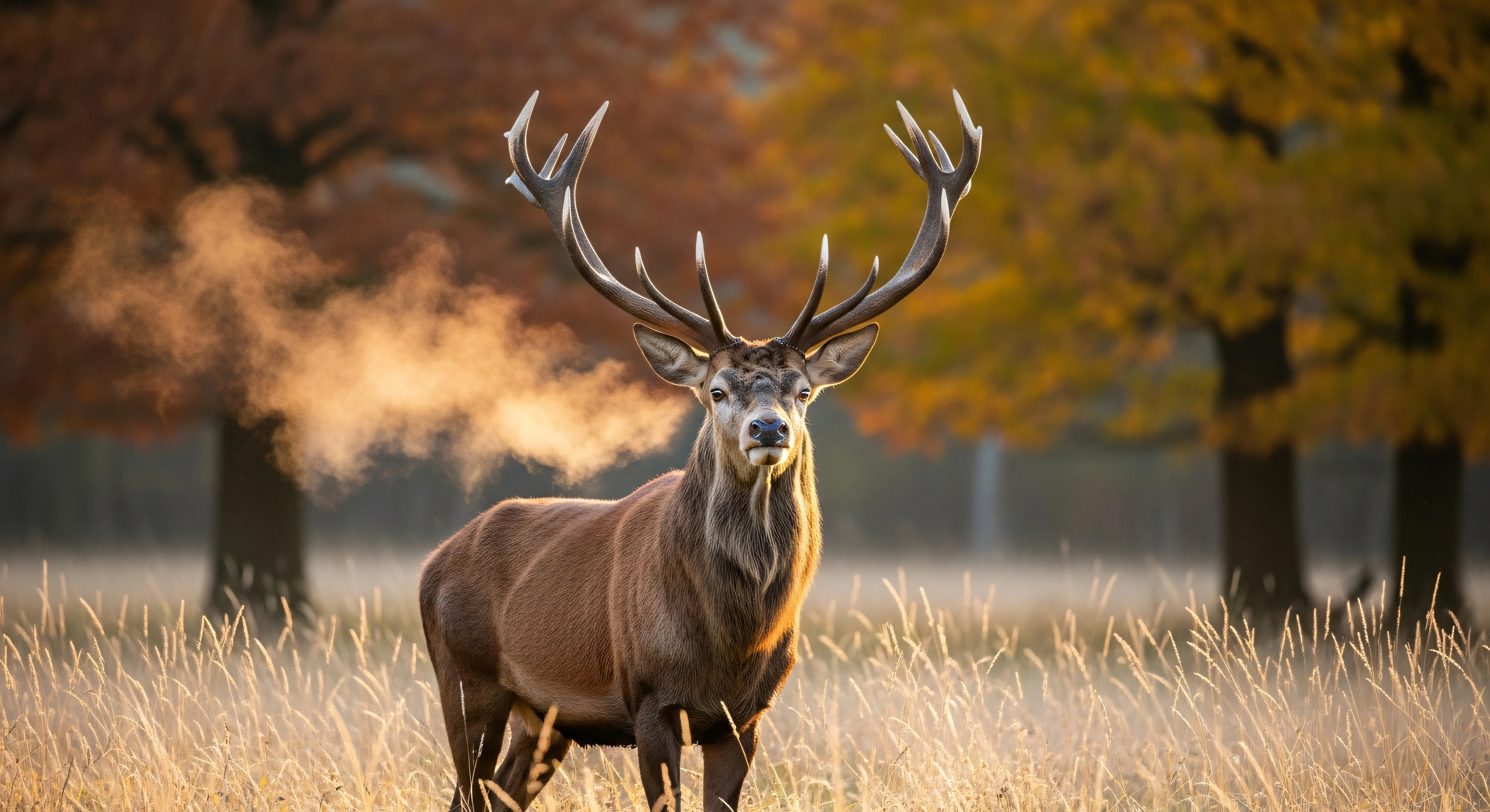 Majestic Stag in Autumn Mist 4K