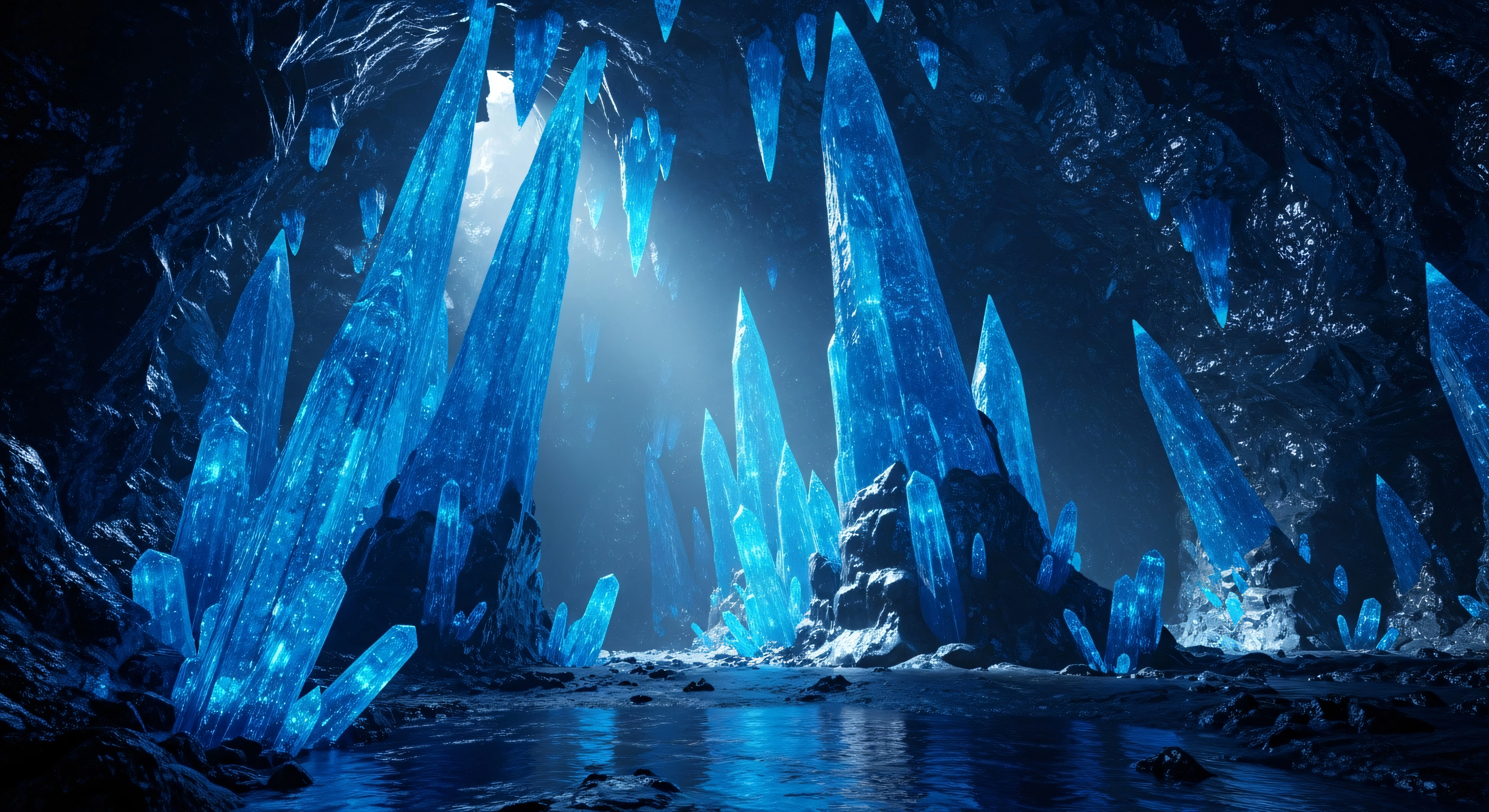 Crystal Blue Ice Cave 4K
