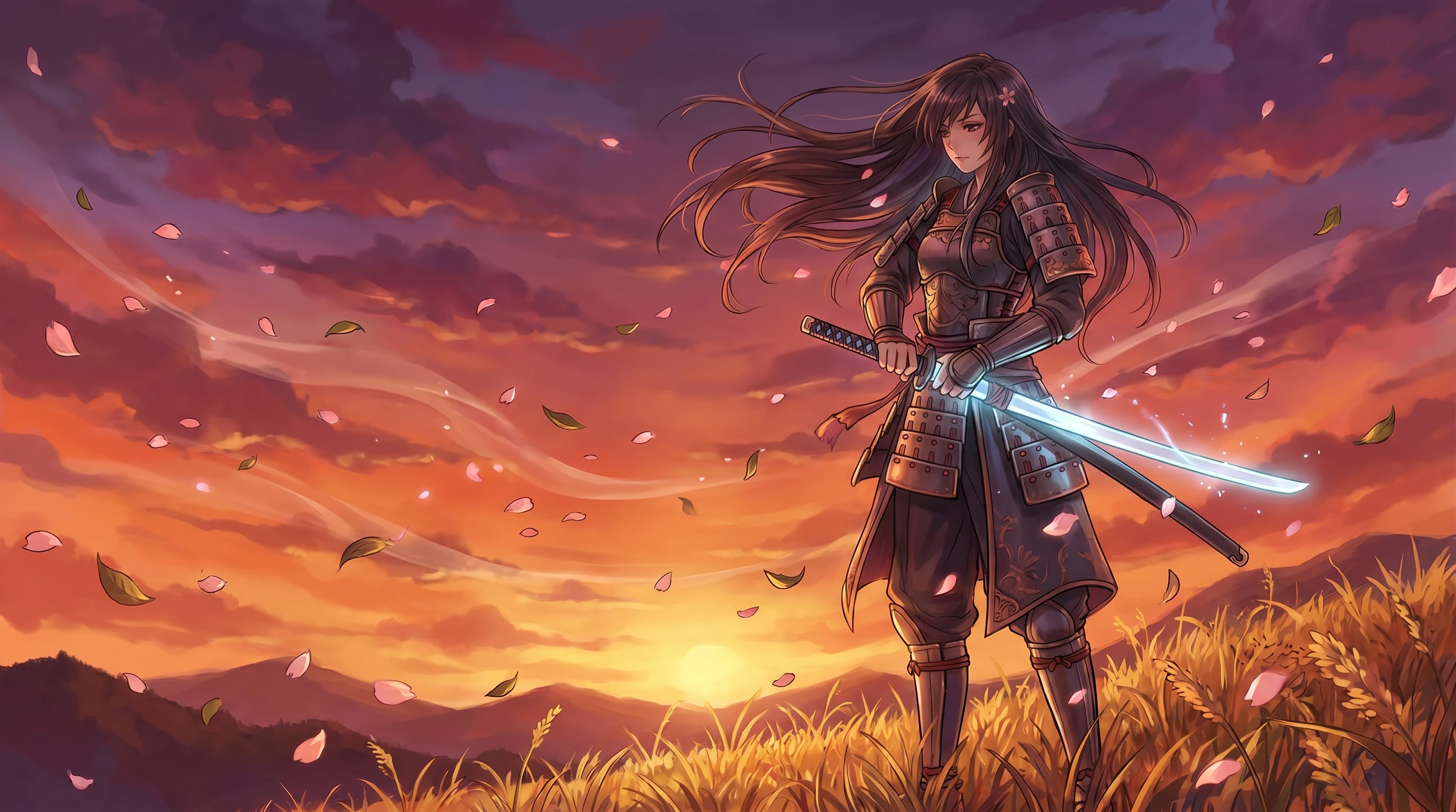 Sunset Blade Warrior 4K
