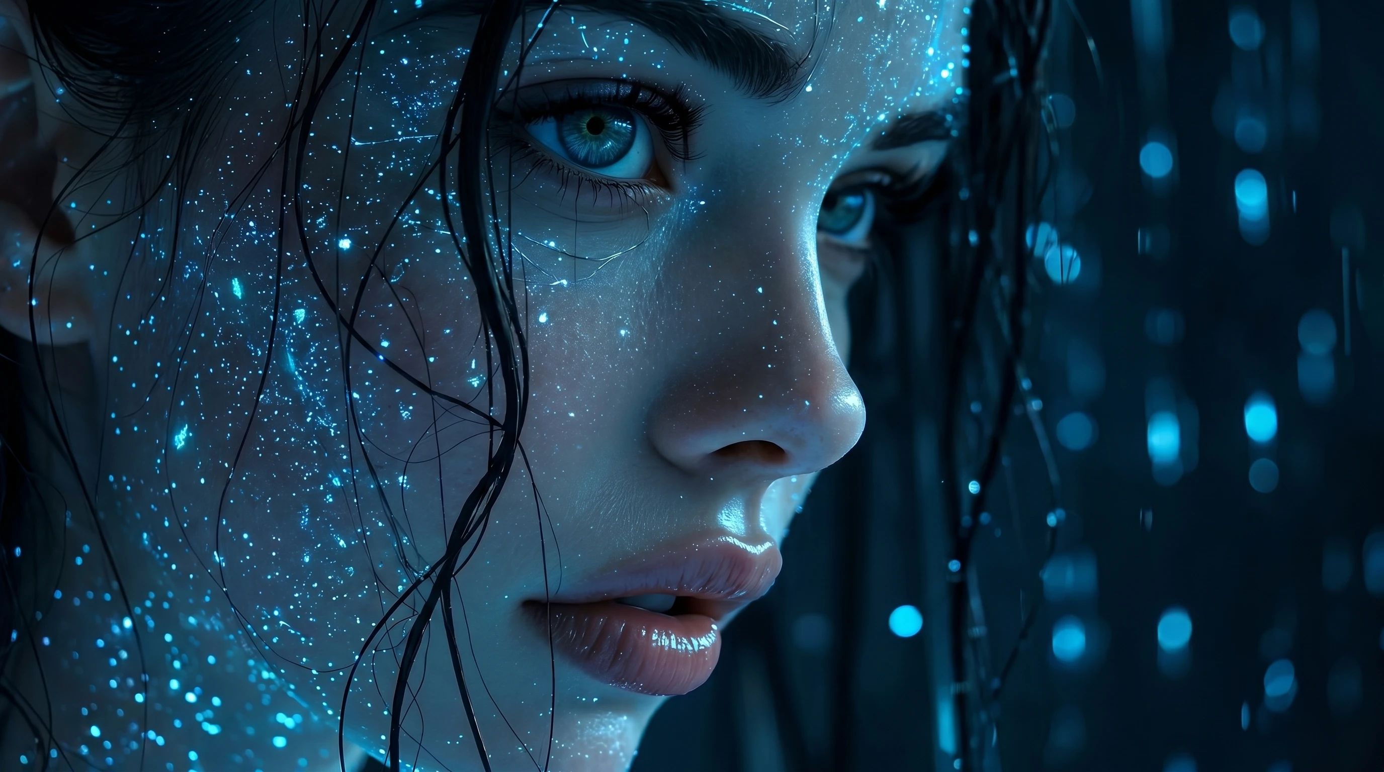 Rainy Neon Girl 4K