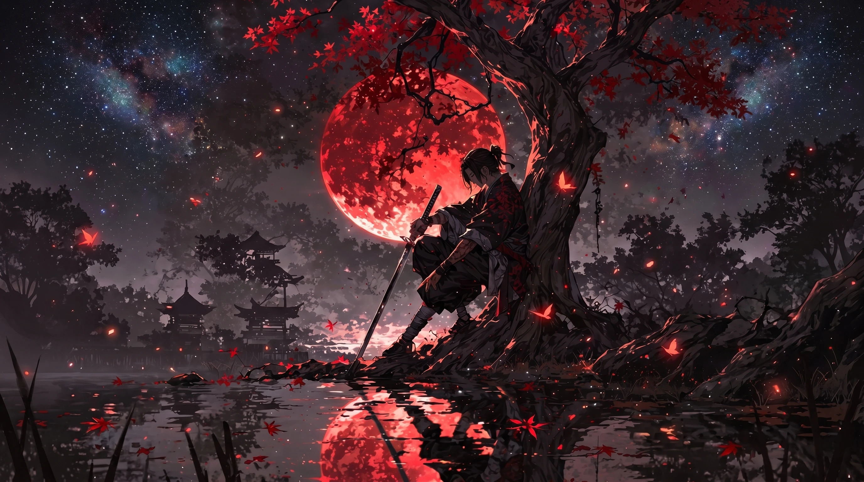 Blood Moon Forest 4K